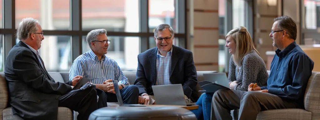 a group of executives discussing their careers and resumes with a professional resume writer in kansas city.